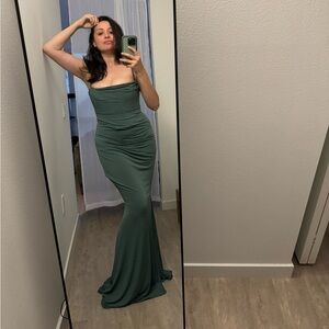 HOUSE OF CB ‘Milena’ Forest Green Corset Maxi Dress NWOT size Medium